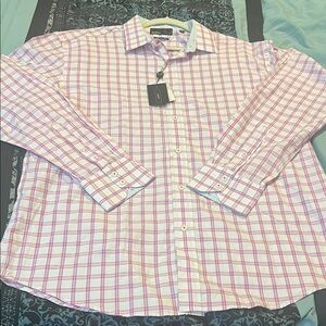 Quieti Men's Pink Plaid Button-Down Shirt